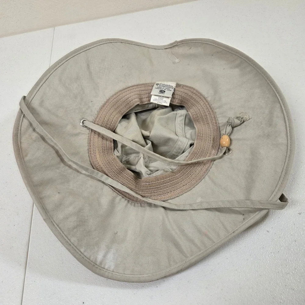 Columbia‎ Unisex L/XL Tan Wide Brim Straw Sun Hat Hiking Fishing CU9041